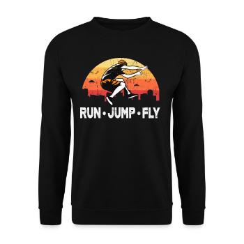 Parkour Run Jump Fly - Unisex Pullover - Schwarz - Vorne - Alina (178cm) & Michal (187cm)