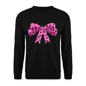 Pink Leopard Bow Tie Women Bow Tie Gift - Unisex Sweatshirt - black - Front - Alina (178cm) & Michal (187cm)