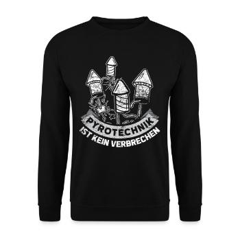 Pyrotechnik Verbrechen - Unisex Pullover - Schwarz - Vorne - Alina (178cm) & Michal (187cm)
