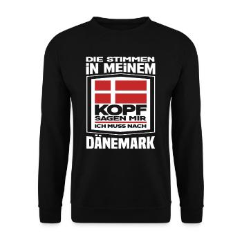 Dänemark Stimmen - Unisex Pullover - Schwarz - Vorne - Alina (178cm) & Michal (187cm)