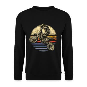 Motocross retro - Unisex Sweatshirt - black - Front - Alina (178cm) & Michal (187cm)