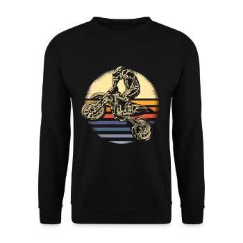 Motocross sport vintage - Sweat-shirt Unisexe - noir - Devant - Alina (178cm) & Michal (187cm)