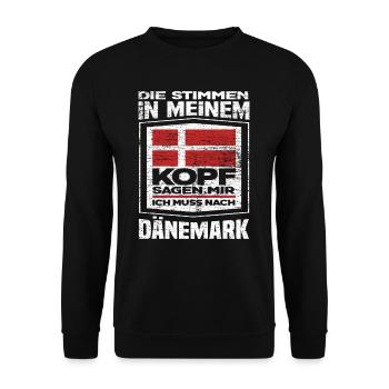Dänemark Stimmen - Unisex Pullover - Schwarz - Vorne - Alina (178cm) & Michal (187cm)