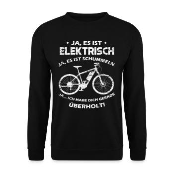 Fahrrad E-Bike - Unisex Pullover - Schwarz - Vorne - Alina (178cm) & Michal (187cm)