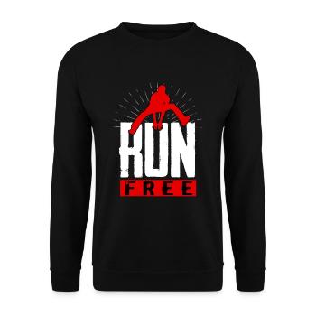 Free running gift for parkour runner friends - Unisex Sweatshirt - black - Front - Alina (178cm) & Michal (187cm)