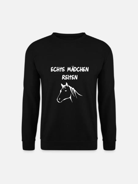 Echte Mädchen reiten - Unisex Pullover - Schwarz