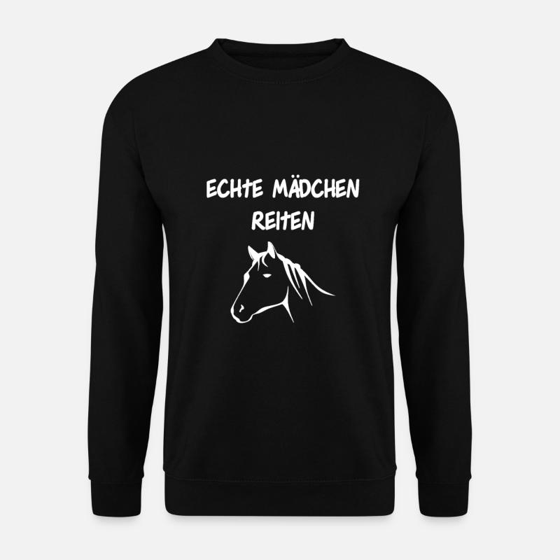 Echte Mädchen reiten - Unisex Pullover - Schwarz