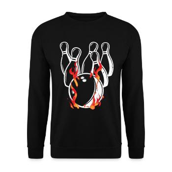 Feuer Bowlingkugel Geschenk für Bowling Bowler - Unisex Pullover - Schwarz - Vorne - Alina (178cm) & Michal (187cm)