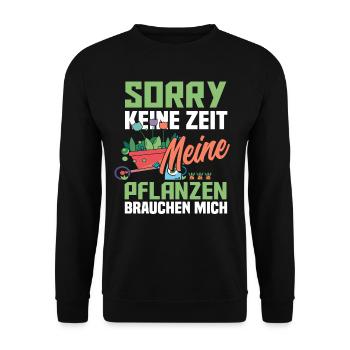 Gärtner Zeit Gärtnerei Flora - Unisex Pullover - Schwarz - Vorne - Alina (178cm) & Michal (187cm)