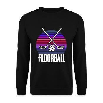 Floorball & Floorball Gift for Hockey Friends - Unisex Sweatshirt - black - Front - Alina (178cm) & Michal (187cm)
