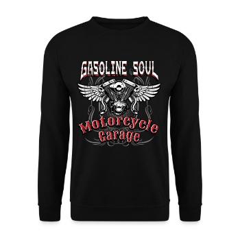 Gasoline in the blood motorcycle engine - Unisex Sweatshirt - black - Front - Alina (178cm) & Michal (187cm)