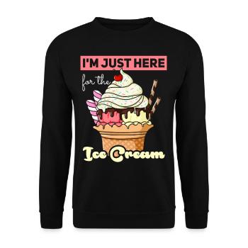 Eiscreme Eis Speiseeis Eisbecher Eistüte - Unisex Pullover - Schwarz - Vorne - Alina (178cm) & Michal (187cm)