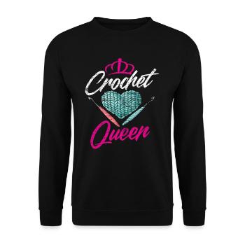 Crochet queen - Unisex Sweatshirt - black - Front - Alina (178cm) & Michal (187cm)