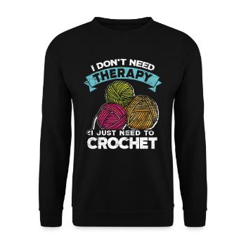 Crochet wool thread relaxation - Unisex Sweatshirt - black - Front - Alina (178cm) & Michal (187cm)