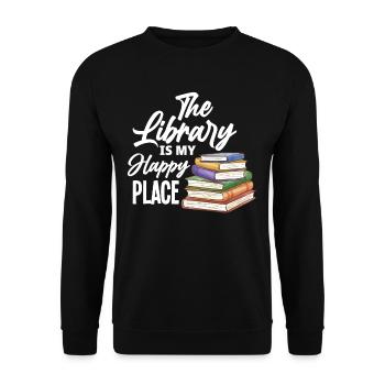 Livre lecture livres bibliothécaire - Sweat-shirt Unisexe - noir - Devant - Alina (178cm) & Michal (187cm)