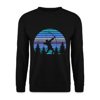 Cool archer with bow & arrow gift - Unisex Sweatshirt - black - Front - Alina (178cm) & Michal (187cm)