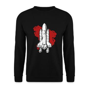 Great rocket gift for rocket & space friends - Unisex Sweatshirt - black - Front - Alina (178cm) & Michal (187cm)