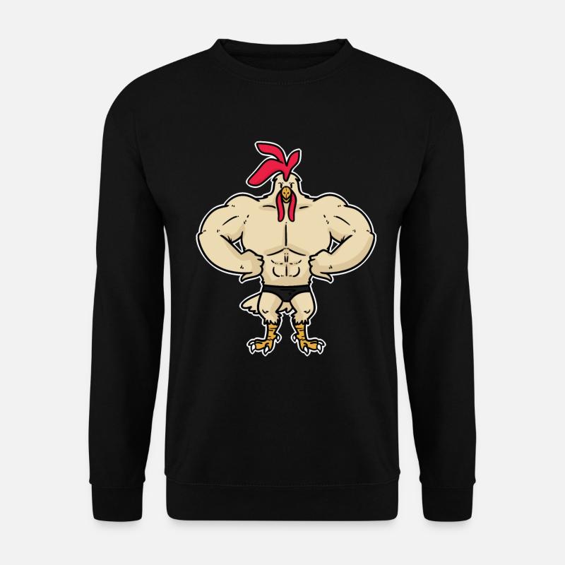 Bodybuilding rooster defined muscles - Unisex Sweatshirt - black