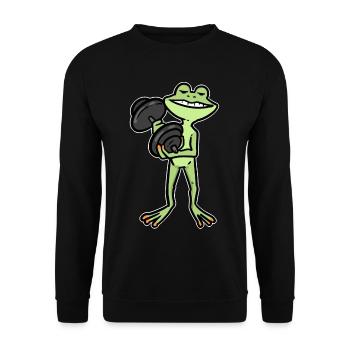 Haltère de fitness grenouille musculation - Sweat-shirt Unisexe - noir - Devant - Alina (178cm) & Michal (187cm)