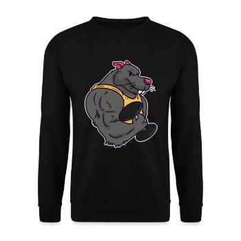 Musculation rat fitness haltères muscles - Sweat-shirt Unisexe - noir - Devant - Alina (178cm) & Michal (187cm)
