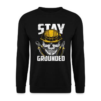 Electrician grounding - Unisex Sweatshirt - black - Front - Alina (178cm) & Michal (187cm)
