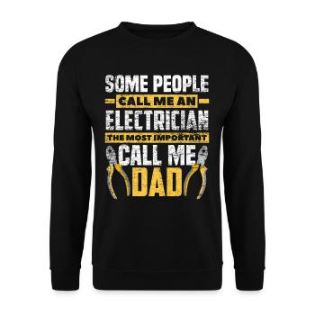 Elektriker Papa - Unisex Pullover - Schwarz - Vorne - Alina (178cm) & Michal (187cm)