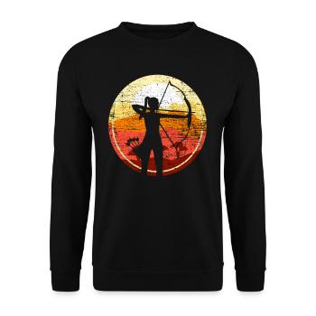 Tir à l'arc rétro - Sweat-shirt Unisexe - noir - Devant - Alina (178cm) & Michal (187cm)