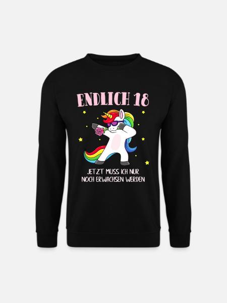 Endlich 18 Frauen Damen 18. Geburtstag Geschenk - Unisex Pullover - Schwarz