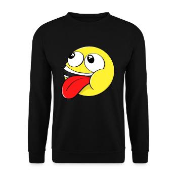 Smile Face Fun Smilies Cartoon Smilie Smile - Sweat-shirt Unisexe - noir - Devant - Alina (178cm) & Michal (187cm)