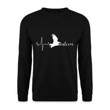 Cadeau de faucon Heartbeat pour faucons et oiseaux de proie - Sweat-shirt Unisexe - noir - Devant - Alina (178cm) & Michal (187cm)