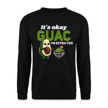 Guacamole Guac Avocado Dip Vegan - Unisex Pullover - Schwarz - Vorne - Alina (178cm) & Michal (187cm)