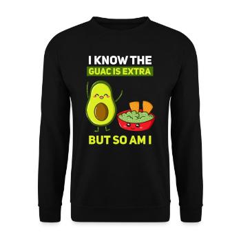 Guacamole Guac Avocado Dip Vegan - Unisex Pullover - Schwarz - Vorne - Alina (178cm) & Michal (187cm)