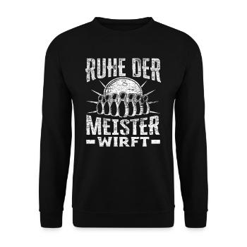 Kegeln Verein - Unisex Pullover - Schwarz - Vorne - Alina (178cm) & Michal (187cm)