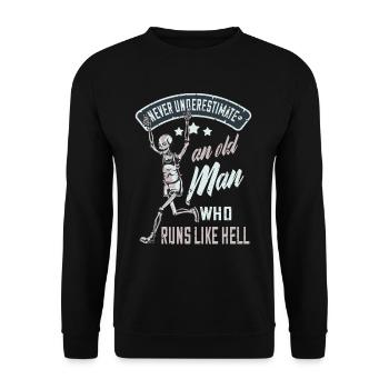 En cours d'exécution sport en cours d'exécution drôle disant coureur vieil homme - Sweat-shirt Unisexe - noir - Devant - Alina (178cm) & Michal (187cm)