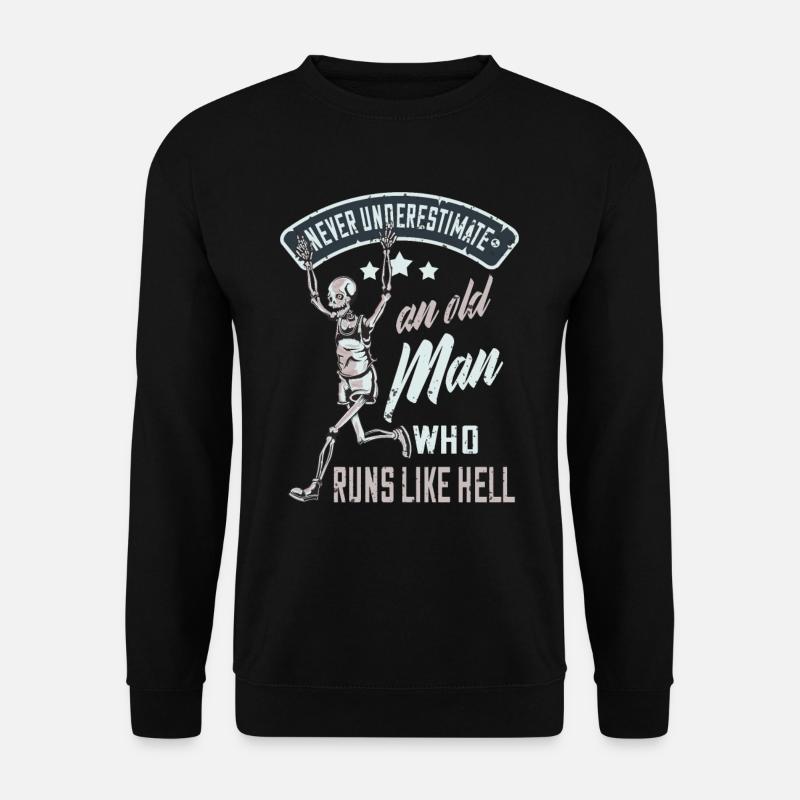 Laufsport Laufen lustiger Spruch Läufer alter Mann - Unisex Pullover - Schwarz