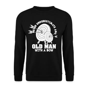 Bogenschießen Bogenschütze Pfeil & Bogen - Unisex Pullover - Schwarz - Vorne - Alina (178cm) & Michal (187cm)