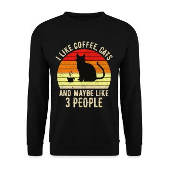 Les félins et les chats de café cadeau - Sweat-shirt Unisexe - noir - Devant - Alina (178cm) & Michal (187cm)
