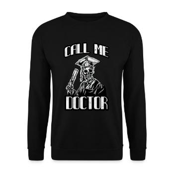 Doctorate Gift Doctor's Hat Funny Doctor - Unisex Sweatshirt - black - Front - Alina (178cm) & Michal (187cm)