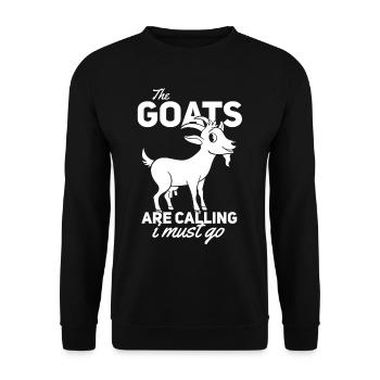 Capricorn Goat Mountain Goat Bock House Goat - Unisex Sweatshirt - black - Front - Alina (178cm) & Michal (187cm)