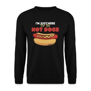Hotdog Hot Dog Lusitg Fast Food - Unisex Sweatshirt - black - Front - Alina (178cm) & Michal (187cm)
