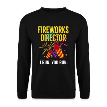 Feuerwerk Pyrotechniker Kracher Rakete - Unisex Pullover - Schwarz - Vorne - Alina (178cm) & Michal (187cm)