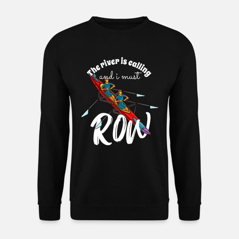 Rudern Lustig Paddel Ruder Ruderboot Ruderer - Unisex Pullover - Schwarz