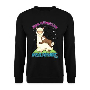 Alpaka Schalfshirt - Unisex Pullover - Schwarz - Vorne - Alina (178cm) & Michal (187cm)