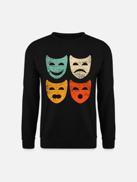 Theater Maske Retro - Unisex Pullover - Schwarz