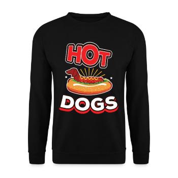 Saucisse graphique Hot Dogs Dog - Sweat-shirt Unisexe - noir - Devant - Alina (178cm) & Michal (187cm)