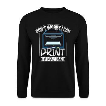 Machine d'impression 3D de cadeau d'imprimante 3D - Sweat-shirt Unisexe - noir - Devant - Alina (178cm) & Michal (187cm)