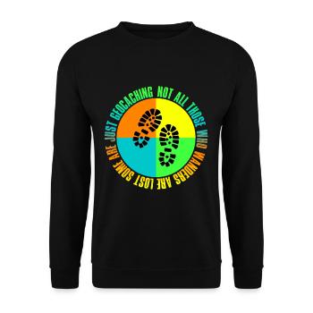 Schnitzeljagd mit Gps Geocaching Geschenk Freunde - Unisex Pullover - Schwarz - Vorne - Alina (178cm) & Michal (187cm)