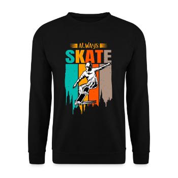 Skateboard Skateboarding vintage Skater Geschenk - Unisex Pullover - Schwarz - Vorne - Alina (178cm) & Michal (187cm)