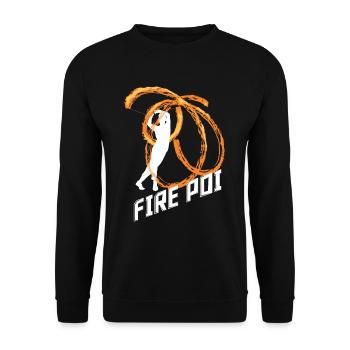 Fire Poi Firebender Artist Gift Fire - Unisex Sweatshirt - black - Front - Alina (178cm) & Michal (187cm)