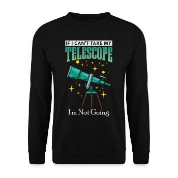 Astronom Astronomy Sternenkunde Telescope Weltraum - Unisex Pullover - Schwarz - Vorne - Alina (178cm) & Michal (187cm)